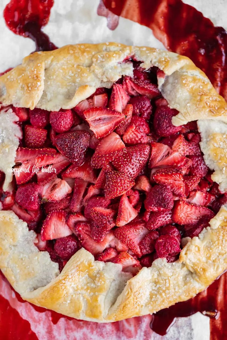 Overhead image of a Berry Nutella Galette on a baking sheet | All Images © Sovuh