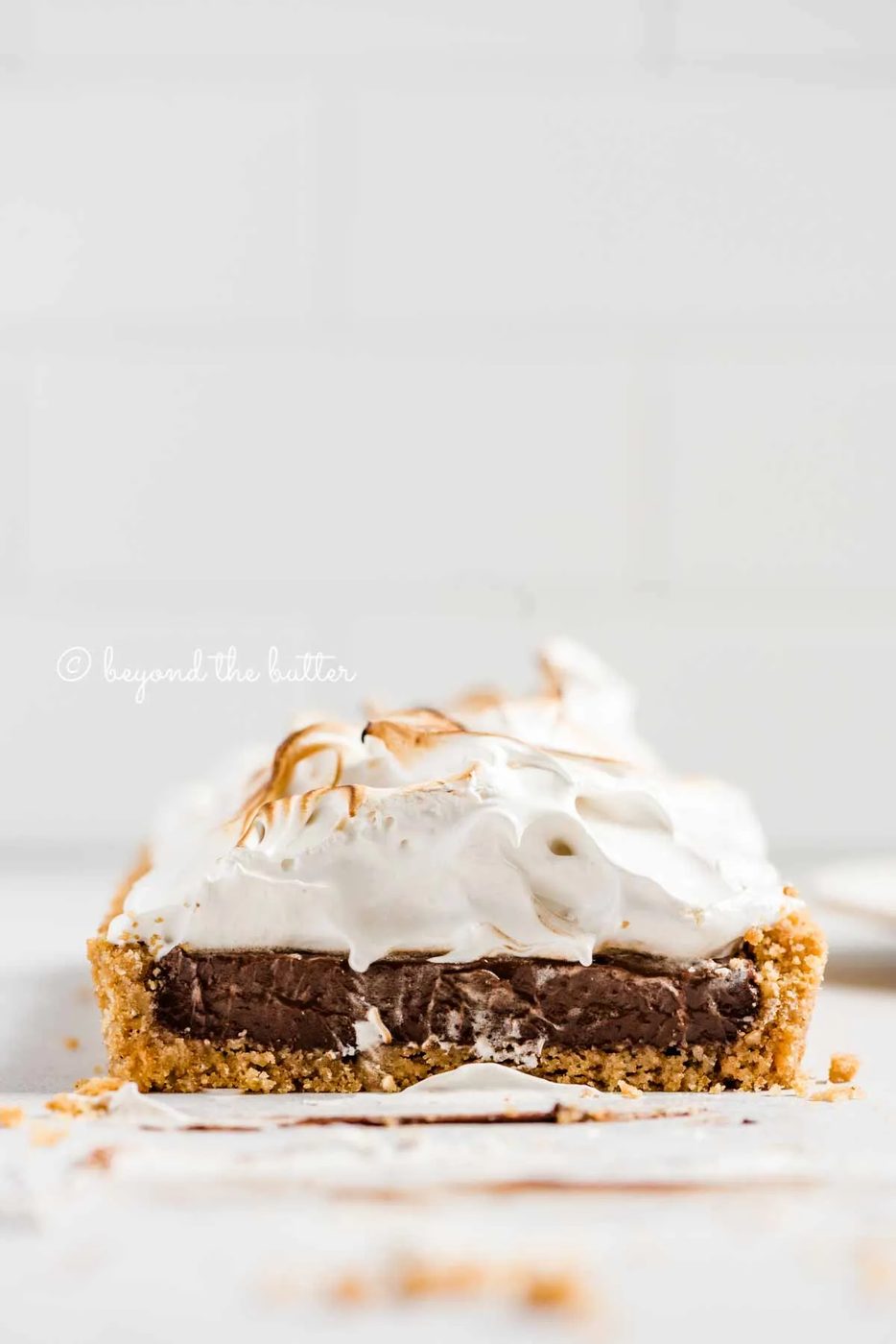 Profile view of sliced Chocolate Marshmallow Tart | All Images © Sovuh