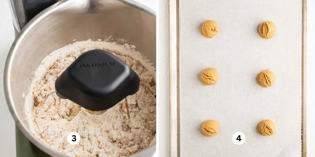 Steps 3 and 4 showing how to make fluffernutter cookie dough.