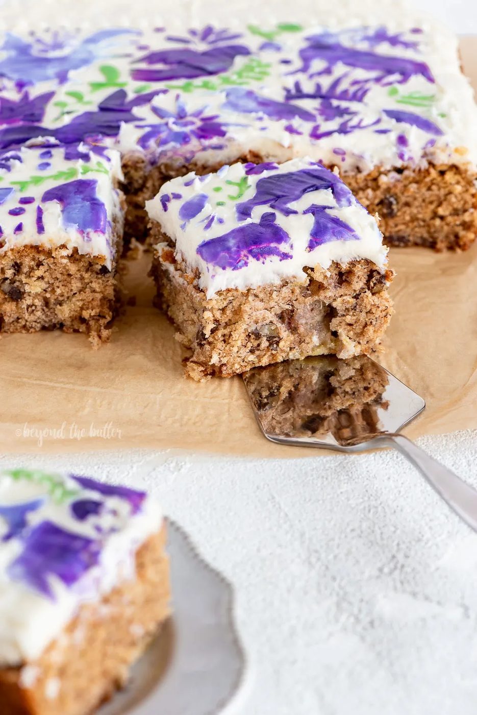 Hummingbird Sheet Cake with White Chocolate Cream Cheese Frosting | All Images © Sovuh, LLC.
