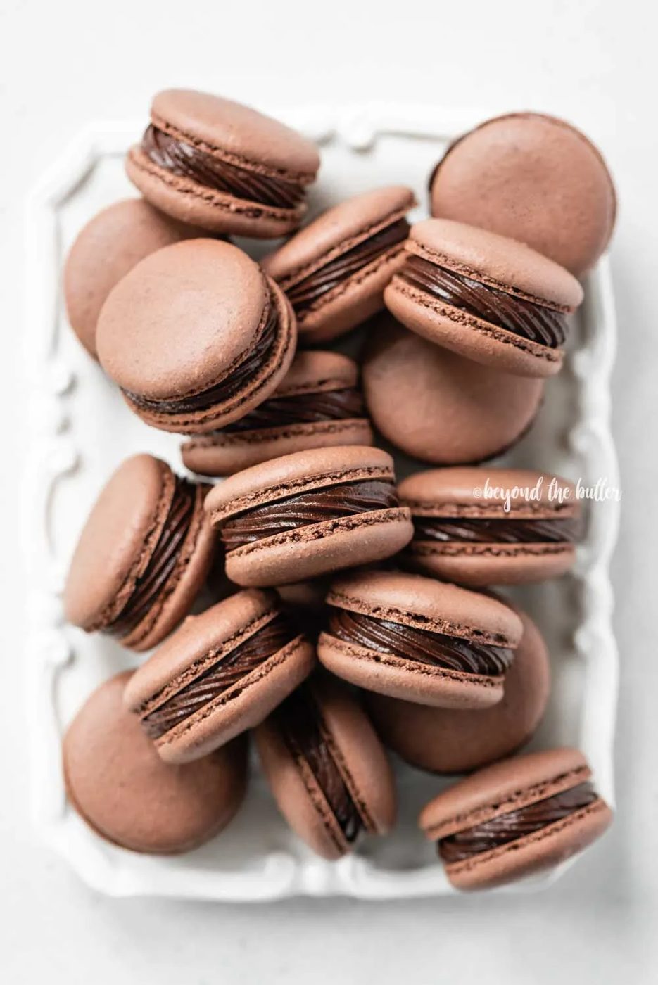 Dark Chocolate Macarons baked to share