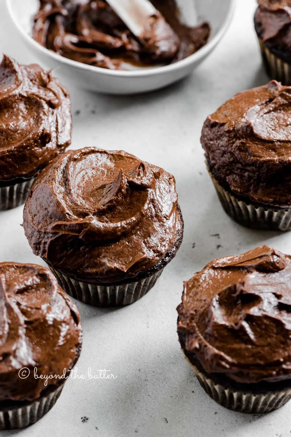 Angled image of small batch chocoalte cupcakes | All images © Sovuh