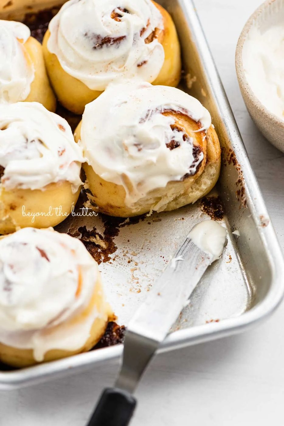 Just frosted small batch cinnamon rolls from Sovuh.com | © Sovuh