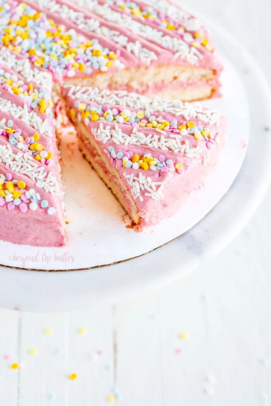 Vanilla Bean Cake with Strawberry Swiss Meringue Buttercream | All images © Sovuh, LLC.