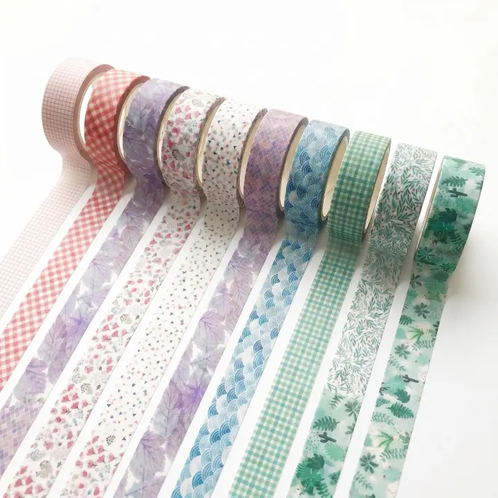 10-Pack Vintage Washi Tape Set — 1.5 cm x 5 m Decorative Rolls