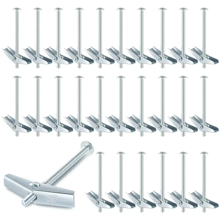100-Pack 3/16-in x 3-in Toggle Bolts with Wing Nuts for Drywall