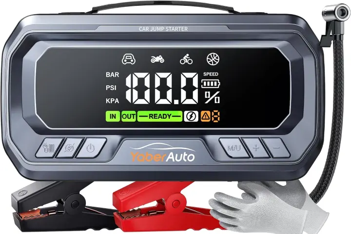 12-in-1 Jump Starter with Air Compressor — Portable Car Power Pack