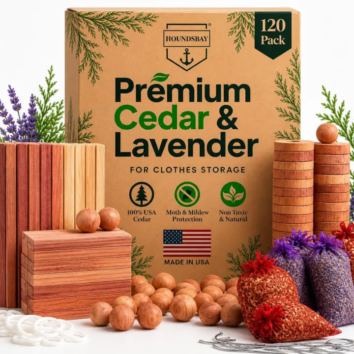 120-Piece Cedar Closet & Drawer Set for Clothing Protection