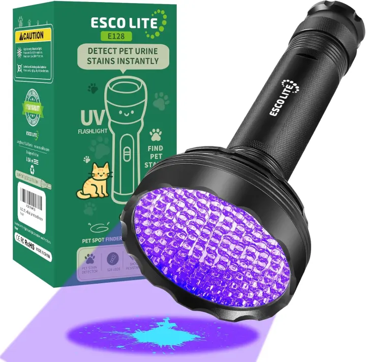 128‑LED UV Flashlight for Pet Urine & Scorpion Detection