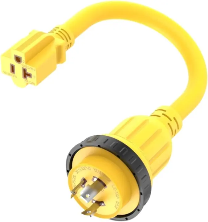 1ft 30A to 15/20A Marine Shore Power Adapter (NEMA L5-30P to 5-15/5-20R)