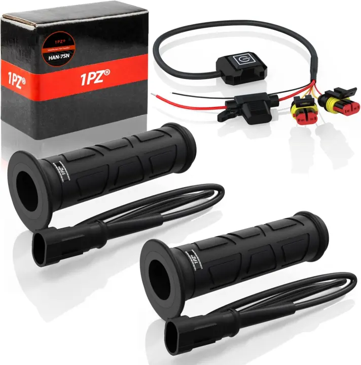 1PZ 7/8" 12V Heated Handlebar Grips for ATV & UTV — 3-Stage Heat