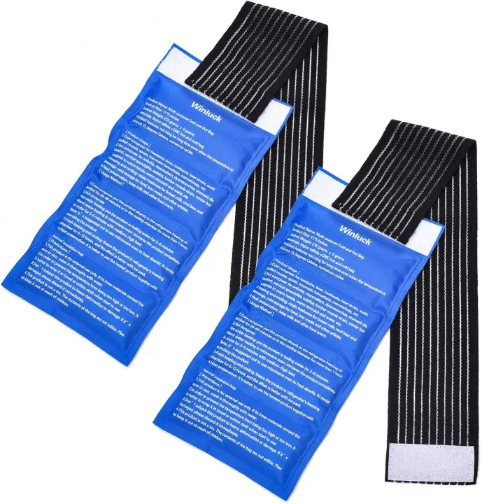 2-Pack Reusable Gel Cold/Hot Compress Wraps with Adjustable Straps