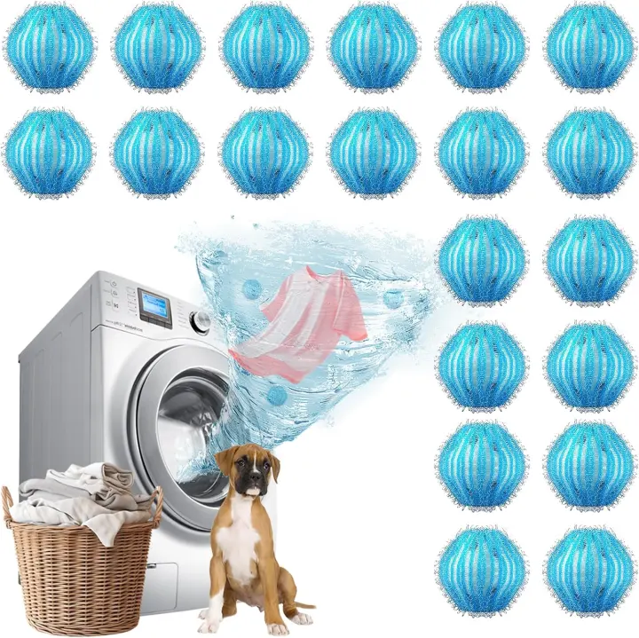 20-Pack Pet Hair Laundry Balls — 1.38-inch Mini Lint Catchers