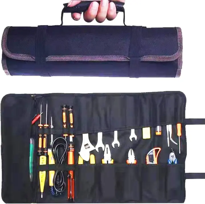 23-Pocket Roll-Up Tool Organizer for Wrenches & Spanners — Heavy-Duty Oxford Pouch
