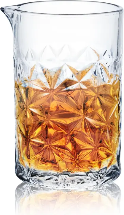 24 oz (710 ml) Crystal Cocktail Mixing Glass — Hand-Blown, Weighted Base