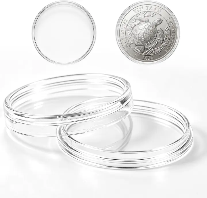 25-Pack 40mm Acrylic Coin Capsules for Morgan & Peace Dollars