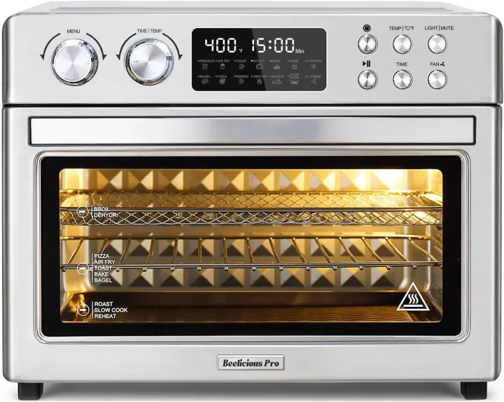28QT Air Fryer Toaster Oven Combo — HeatWave Convection, Silver