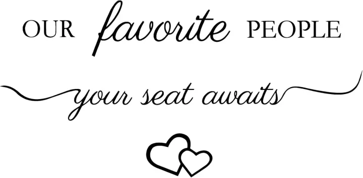3-Piece Wedding Seating Chart Decal — Black Vinyl Mirror Stickers