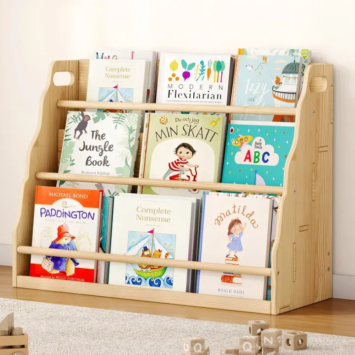 3-Tier Montessori Kids Bookshelf — Front-Facing Toddler Organizer