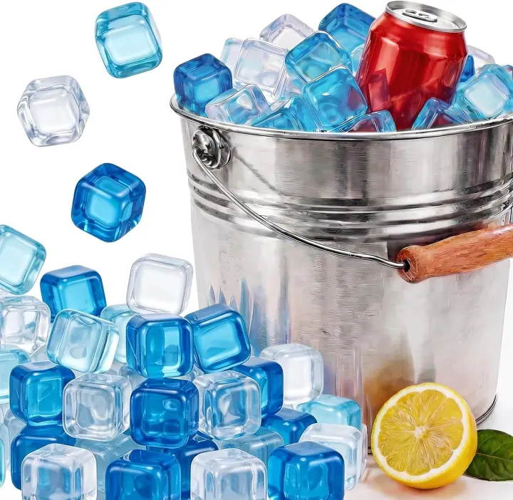 300-Pack Reusable Ice Cubes — 1" Refreezable Plastic Cubes