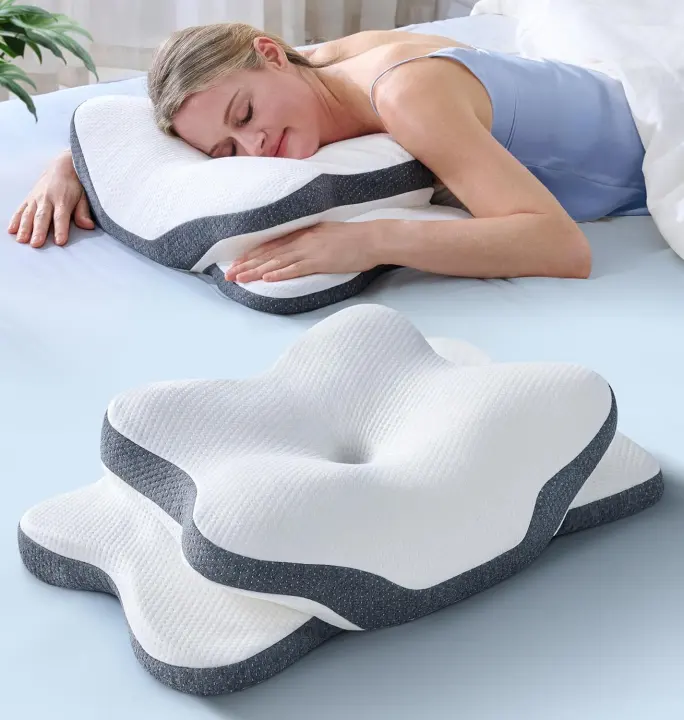 5X Cervical Neck Support Pillow — Ergonomic Cooling Contour Foam