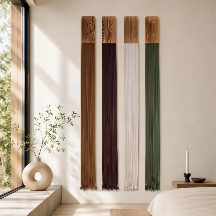 71" 4-Piece Boho Macrame Wall Hangings — Multi-Color Set