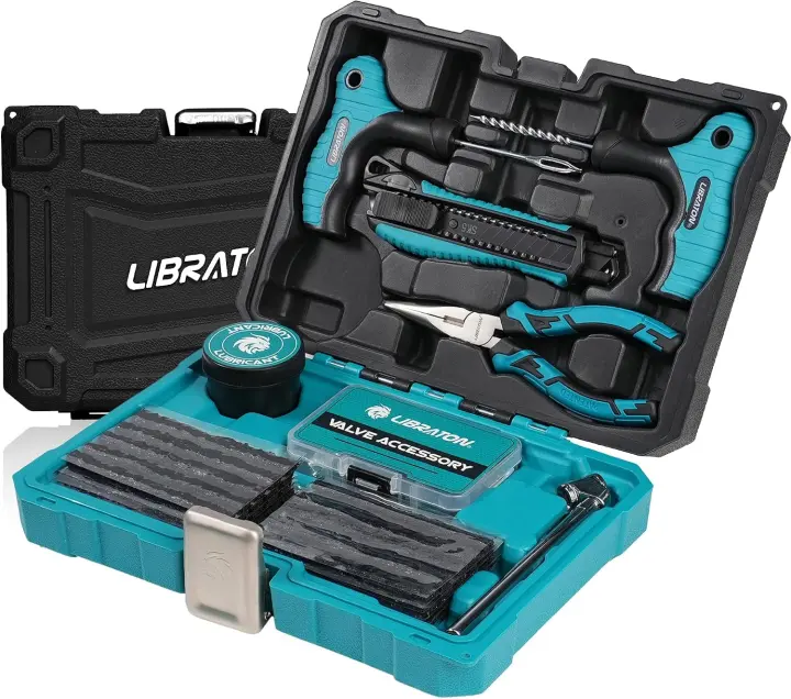 78-Piece Tire Plug Repair Kit — Complete Flat Tire Tool Set