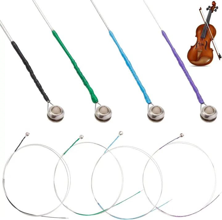 8-Piece Violin String Set (G D A E) — Steel-Core Replacement Strings