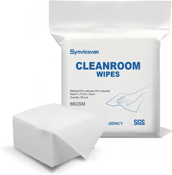9 x 9 Cleanroom Wipes — 150-Pack, Grade A (68 GSM)