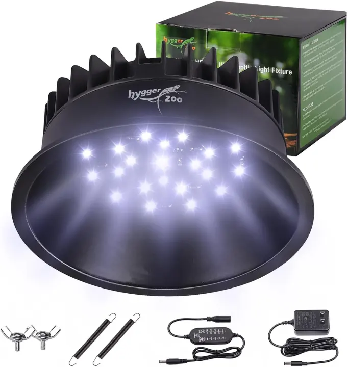 Adjustable LED UVA/UVB Reptile Basking Light with Timer and Dimmer