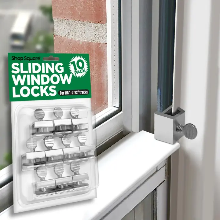 Adjustable Sliding Window Locks — 10-Pack Aluminum Stoppers