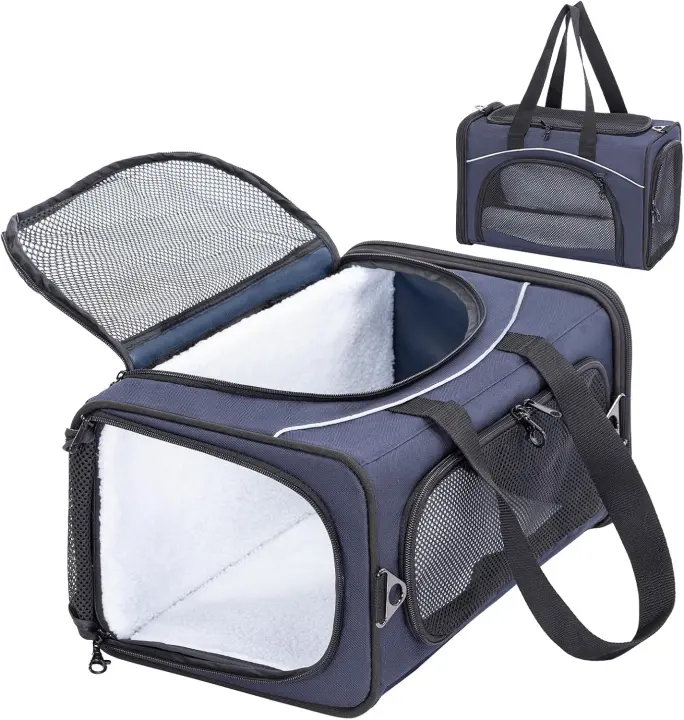 Airline Cat Carrier for Small Pets — Two-Way Placement, Up to 9 lb