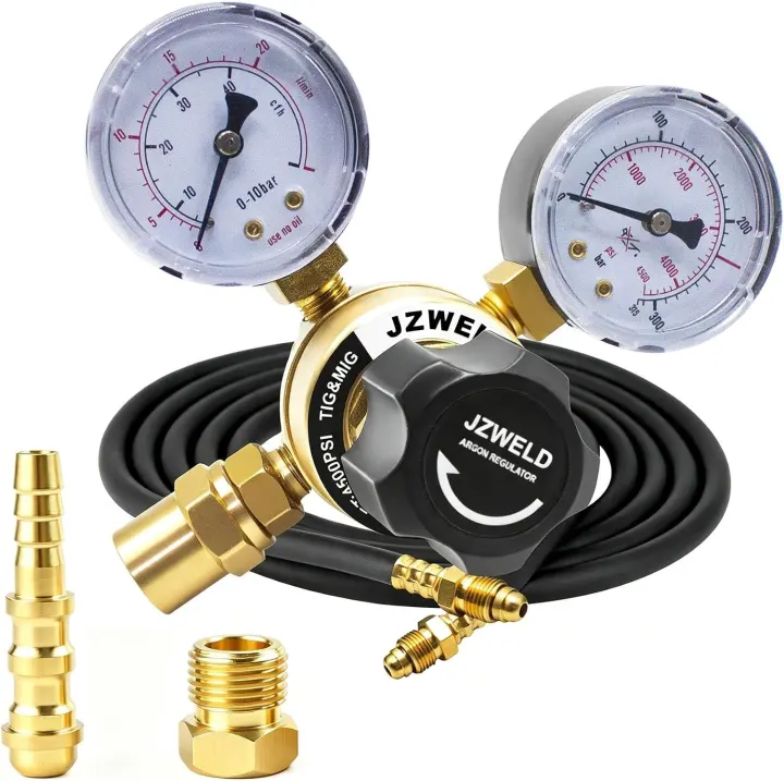 Argon Welding Regulator with 6.6 ft Hose and CGA-580 Connection