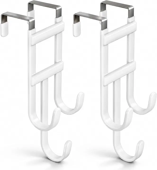 BAKON Over-the-Door Triple Hooks — 2-Pack Heavy-Duty