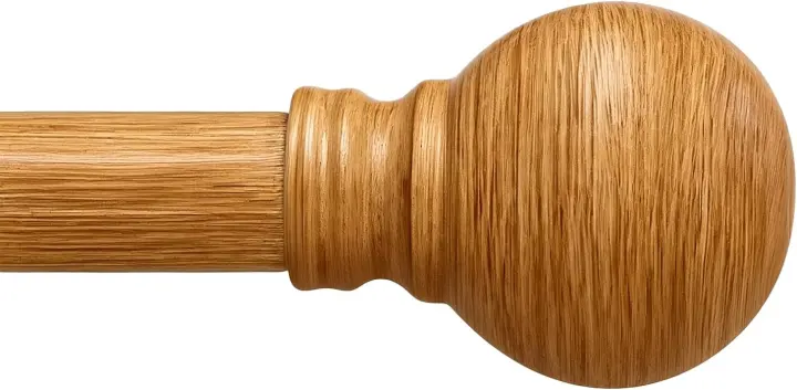 Boho Wooden-Style Adjustable Curtain Rods (32–144 in) — Metal