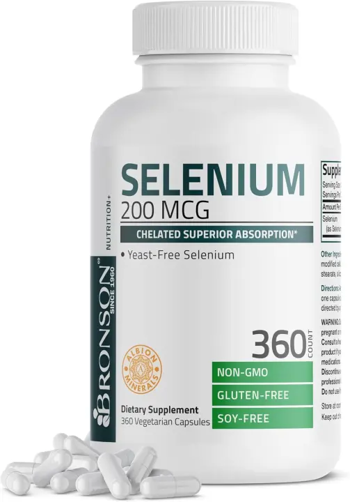 Bronson Selenium 200 mcg Chelated Amino Acid Complex — 360 Capsules