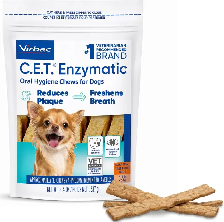 C.E.T. Enzymatic Oral Hygiene Chews for Dogs — Extra Small Chews