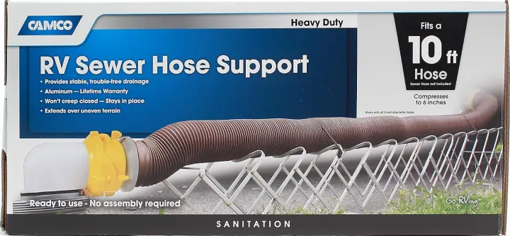 Camco Aluminum RV Sewer Hose Support — Telescoping 6' Lift