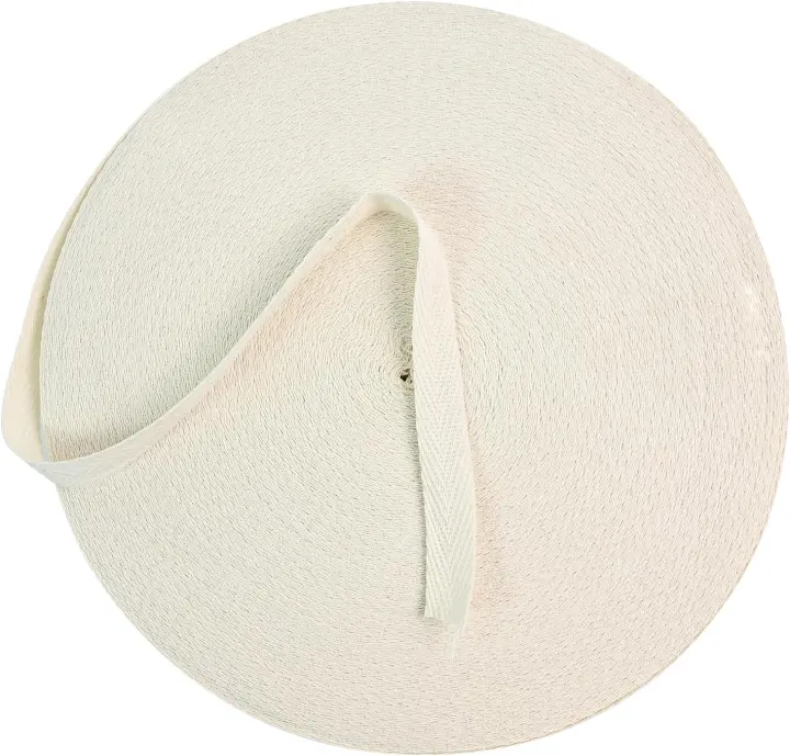 Cotton Twill Tape 1/2 in Herringbone Webbing — Natural Cotton Roll
