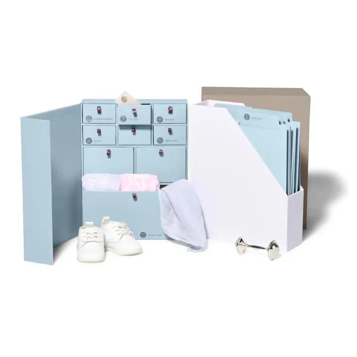 Deluxe Baby Keepsake Box — Memory Organizer (Blue, No Customization)