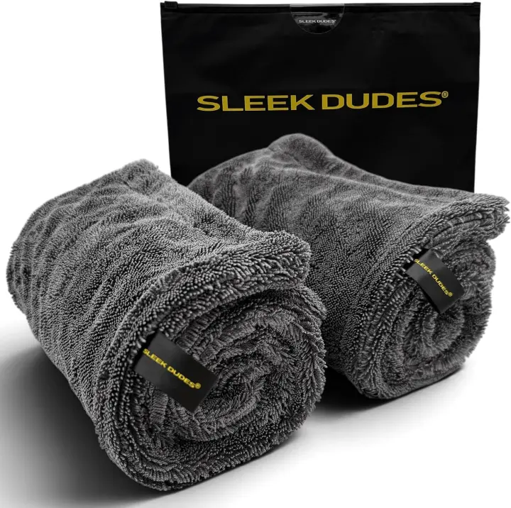 Double-Sided 2-Pack 20x20 Microfiber Car Drying Towels