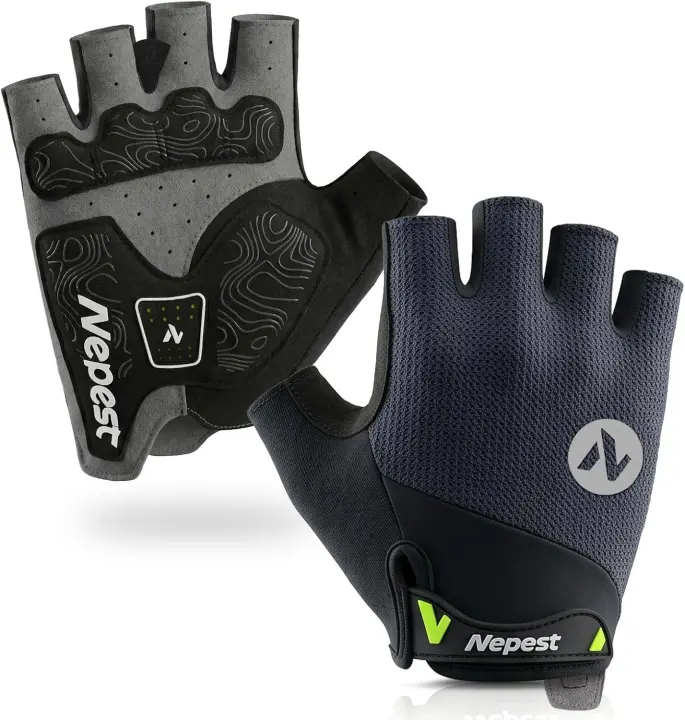 Gel-Padded Fingerless Road Cycling Gloves — Breathable Fit