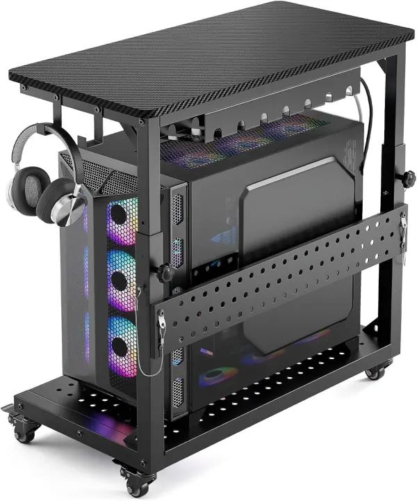 GreenForest Heavy-Duty PC Stand with Rolling Cart for Towers