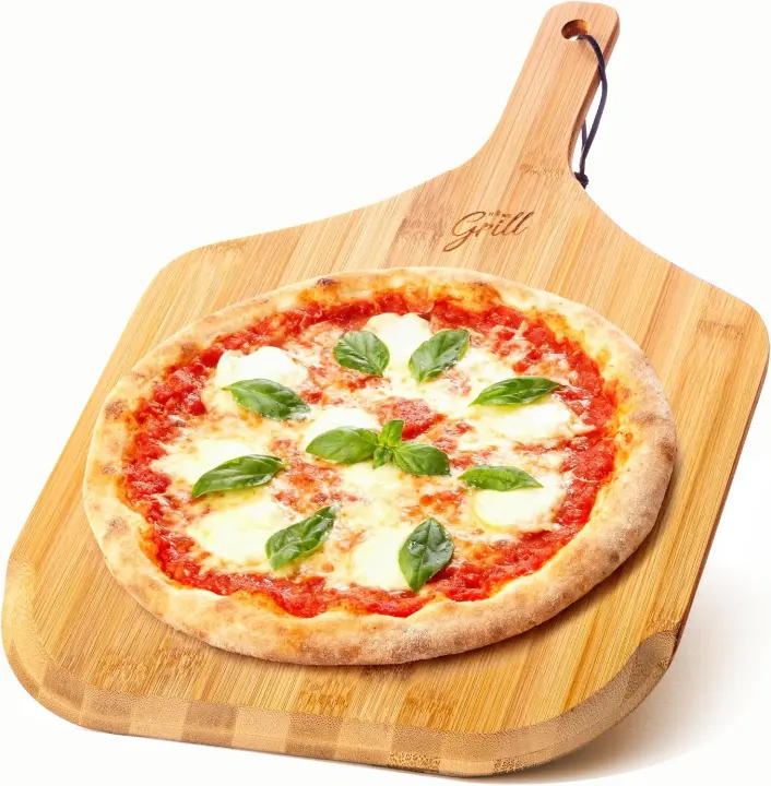 Hans Grill 12-Inch Bamboo Pizza Peel — Wooden Oven Paddle