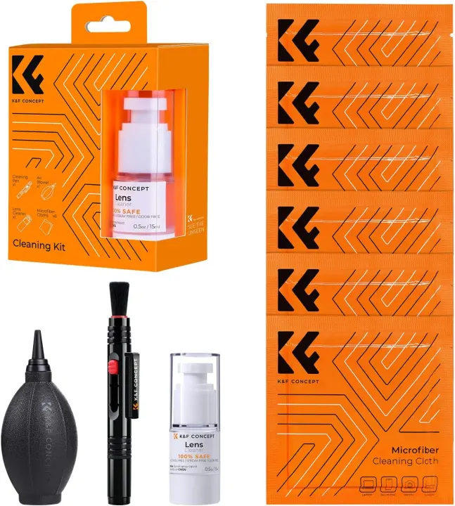 K&F CONCEPT 9-in-1 Camera Lens Cleaning Kit for DSLR, Filters, Phone