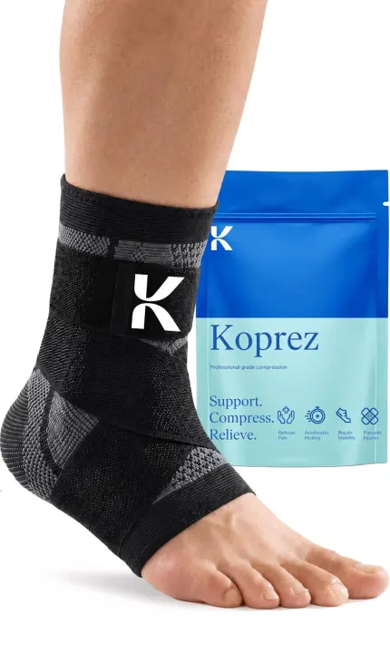 Koprez Ankle Compression Sleeve — Adjustable Plantar Fasciitis Brace