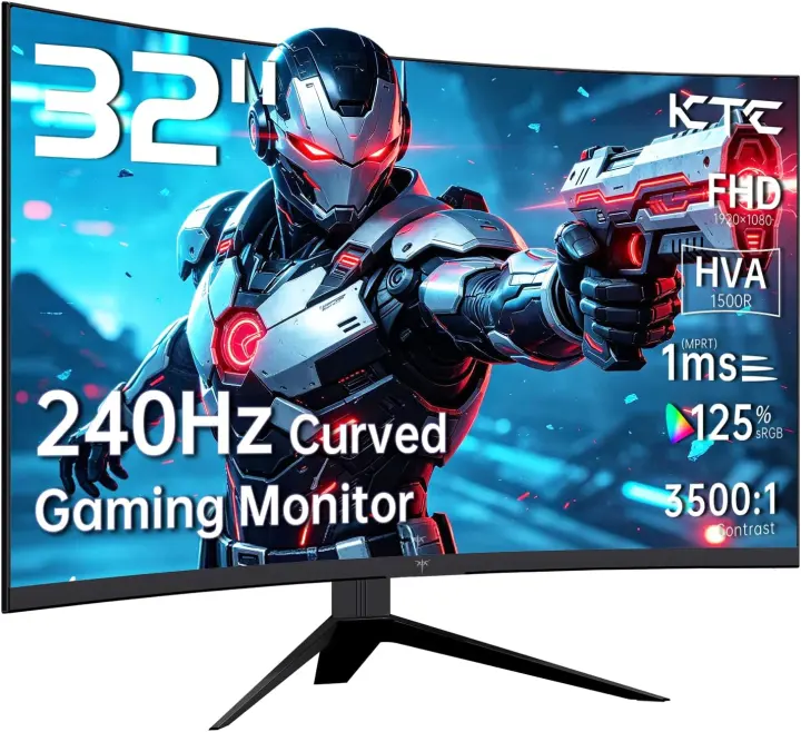 KTC 32-inch 240Hz Curved Gaming Monitor (FHD, 1ms) H32S17F