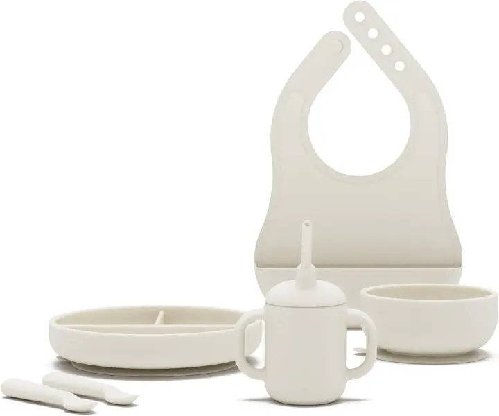Lalo First Bites 6-Piece Silicone Baby Feeding Set — Full Kit