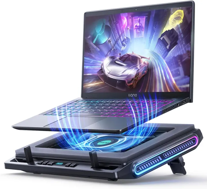 llano V10 Gaming Laptop Cooling Pad — High-Flow RGB Cooler