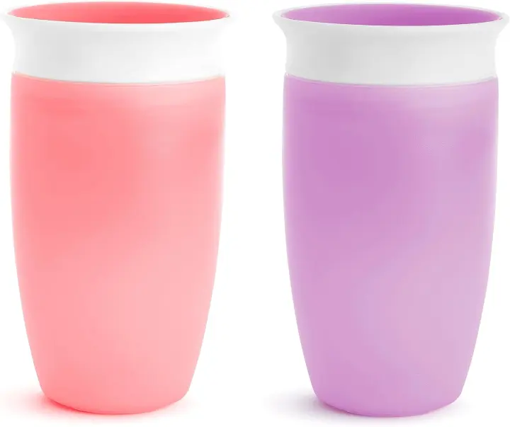 Miracle 360° Trainer Sippy Cups — 10 oz Toddler 2-Pack (Pink/Purple)